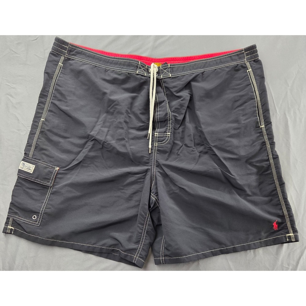 Polo Ralph Lauren Men's 4XB Big Black Cargo Mesh Lined Board Shorts Swim Trunks